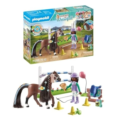 Abbildung von PLAYMOBIL Horses of Waterfall 71355 Zoe &amp; Blaze mit Turnierparcours, intensives Training für die Meisterschaft, zahlreichem Zubehör und Belohnungen, nachhaltiges Spielzeug Kinder ab 5 Jahren