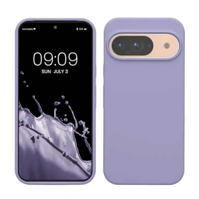 Abbildung von kwmobile Hülle kompatibel mit Google Pixel 9 / Pro Silikon Handy Case Handyhülle weiche Oberfläche kabelloses Laden Lavendel