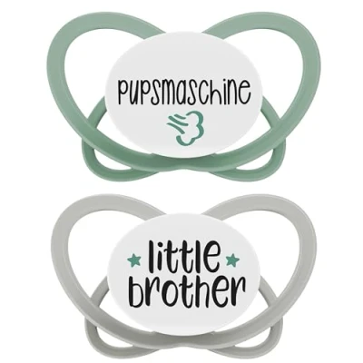 Abbildung von NIP Butterfly: Haut &amp; zahnfreundlicher Schnuller, flacher Sauger, weich flexibel, Scheibe extra leicht luftdurchlässig, BPA frei, nachhaltig, mit Box, 5 18 Monate, Pupsmaschine/Little brother