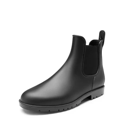 Abbildung von DREAM PAIRS Gummistiefel Herren Halbhoch Chelsea Boots Arbeitsschuhe wasserdichte Stiefel,Size 44,Schwarz,SDRB2401M E