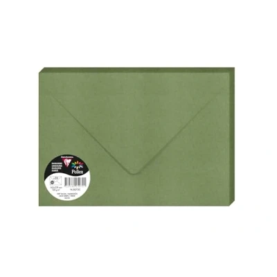 Abbildung von Clairefontaine 5072C Packung mit 20 Umschlägen Pollen Format C5 16,2x22,9 cm, 120g/m2, ideal für Ihre Einladungen und Korrespondenz, Salbei, 1 Pack