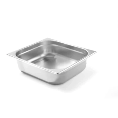 Abbildung von HENDI Gastronormbehälter, Temperaturbeständig von 40 bis 300C, Heissluftöfen Kühl und Tiefkühlschränken Chafing Dishes Bain Marie, 9L, GN 2/3, 354x325x(H)100mm, Edelstahl
