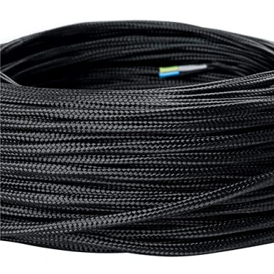 Abbildung von ORION LIGHTSTYLE Textilkabel 5 m Schwarz, 3 adrig, (3x 0,75 mm²) Elektrische Kabel aus Kunststoff mit Erdleiter für Pendelleuchten, Hängelampen, Kronleuchter, Lampenschirme