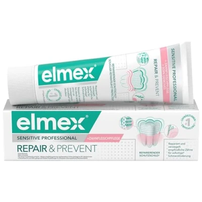 Abbildung von elmex Zahnpasta Sensitive Professional Repair &amp; Prevent 75 ml medizinische Zahnreinigung für sofortigen*, anhaltenden Schutz beugt Zahnfleischrückgang neuen Schmerzen vor