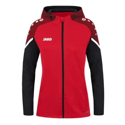 Abbildung von JAKO Damen Kapuzenjacke Performance, Rot/Schwarz, 38