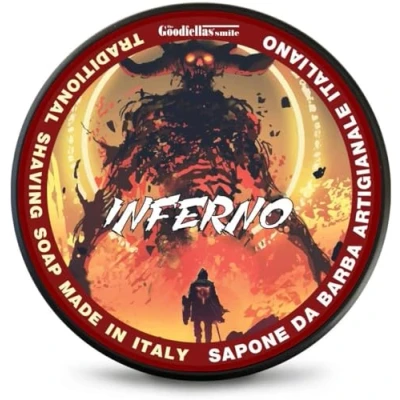 Abbildung von THE GOODFELLAS&#039; SMILE Inferno traditional shaving soap. Made in Italy, 100 g