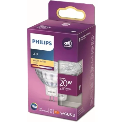 Abbildung von Philips LED GU5.3 Lampe, 20 W, Reflektor, silber, 36 drehbar, warmweiß