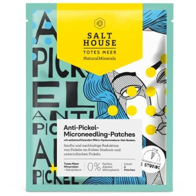 Abbildung von Salthouse Natural Minerals Anti Pickel Microneedling Patches, reduziert frühzeitig, bekämpft unterirdische Pickel, mit Hyaluronsäure Gel Nadeln, 6 Patches