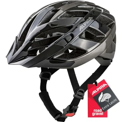 Abbildung von ALPINA PANOMA Reflektierender &amp; Optimal Belüfteter Fahrradhelm Mit Fliegennetz Nachrüstbarem LED Für Erwachsene, Black Anthracite, S (52 57 cm)