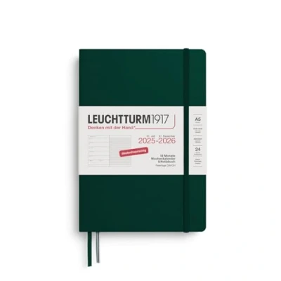 Abbildung von LEUCHTTURM1917 372619 Wochenkalender &amp; Notizbuch Medium (A5) 2026, 18 Monate 07.2025 12.2026, Hardcover, Forest Green, Deutsch