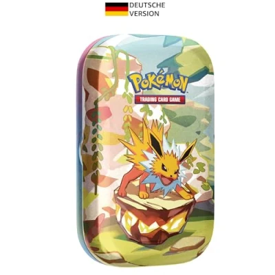 Abbildung von Pokémon Sammelkartenspiel: Mini Tin Box Karmesin &amp; Purpur Prismatische Entwicklungen: Blitza (2 Boosterpacks 1 Münze)