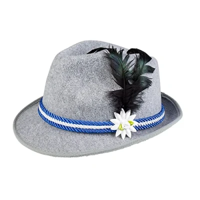 Abbildung von Boland Hut Volksfest, Filz mit Bändern und Blume, Bayer, Bayerin, Tiroler Hut, Accessorie, Kostüm, Karneval, Mottoparty
