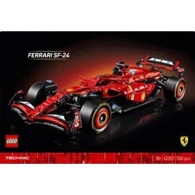 Abbildung von LEGO Technic Ferrari SF 24 F1 Rennauto Modellauto für Erwachsene Formel 1 Set zum Sammeln V6 Motor, Getriebe, Lenkung und DRS im Maßstab 1:8 Geschenk Fans von Motorsport &amp; Rennwagen 42207