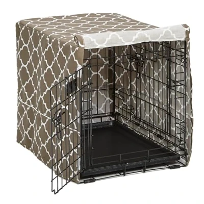 Abbildung von MidWest Homes for Pets CVR24T BR Hundebox Abdeckung, Stoff mit Teflonschutz, Sichtschutz für 61 cm lange Hundeboxen von und New World, maschinenwaschbar trocknergeeignet