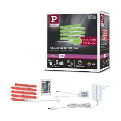 Abbildung von Paulmann 78863 SimpLED LED Strip Full Line COB Komplettset 1,5m 12W 495lm 840LEDs/m RGB 24VA dimmbar Weiß Metall