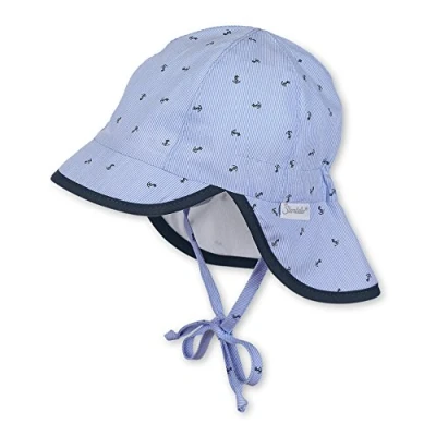 Abbildung von Sterntaler Schirmmütze für Jungen mit Bindebändern, Nackenschutz und Anker Motiv ,Blau (Himmel 325),43