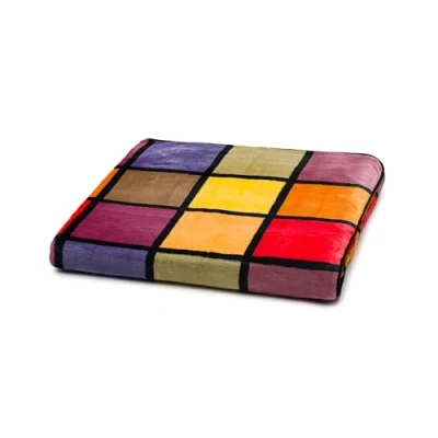 Abbildung von Gözze Weiche Kuscheldecke, Cashmere Feeling, Hohes Stoffgewicht 500 g/m², Antigua, 150 x 200 cm Zimt/Schwarz/Weiß