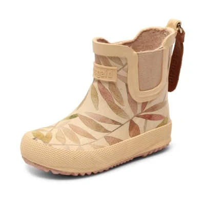 Abbildung von Bisgaard Unisex Kinder Baby Rubber Rain Boot, Beige Leaves, 28 EU
