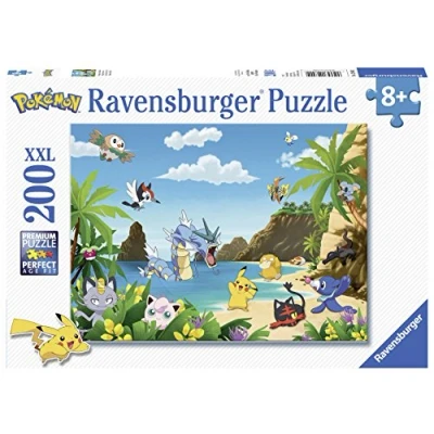 Abbildung von Ravensburger Kinderpuzzle 12840 Schnapp sie dir alle! Pokémon Puzzle für Kinder ab 8 Jahren, mit 200 Teilen im XXL Format