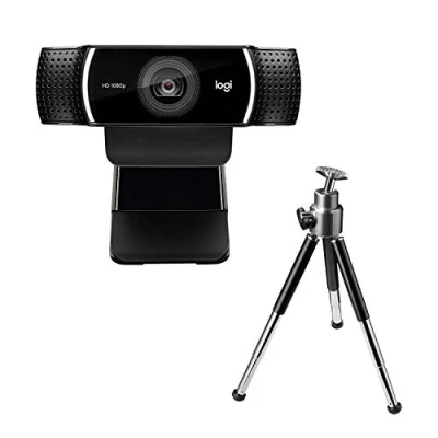 Abbildung von Logitech C922 PRO Webcam mit Stativ, Full HD 1080p, 78 Sichtfeld, Autofokus, Belichtungskorrektur, H.264 Kompression, USB Anschluss, Für Streaming via OBS, Xsplit, etc. Schwarz