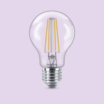 Abbildung von Philips LED Lampe E27 A60 7W 806lm 2700K Filament 6er Pack