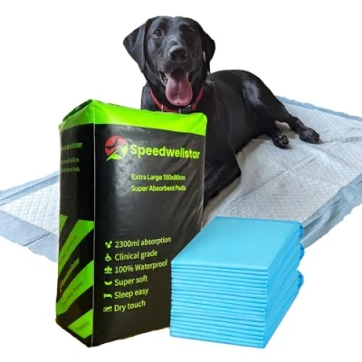 Abbildung von 20 Trainingsunterlagen für Hunde, Größe XL, 80 x 150 cm, Veterinärqualität, sehr saugfähig, absorbiert bis zu 2300 ml