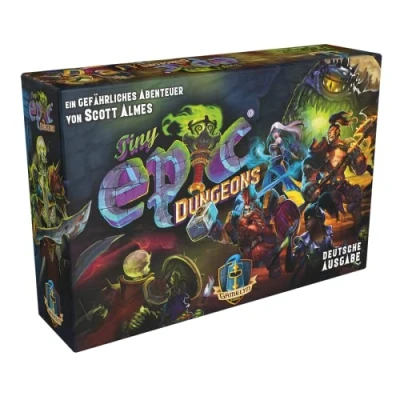 Abbildung von Gamelyn Games, Tiny Epic: Dungeons, Grundspiel, Familienspiel, Dungeon Crawler, 1 4 Spieler, Ab 12+ Jahren, 30+ Minuten, Deutsch, Mehrfarbig, Bunt