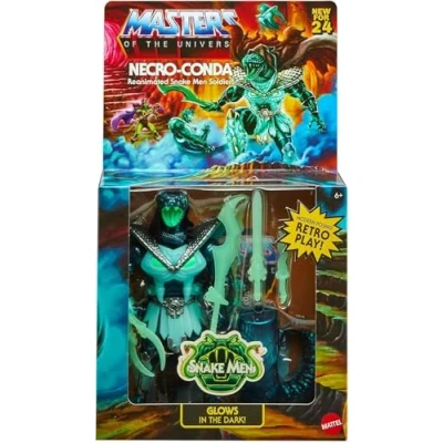 Abbildung von Masters of the Universe Origins Necro Conda Actionfigur, Schlangenmenschen, 14 cm, mit Zubehör, Grün Metallic