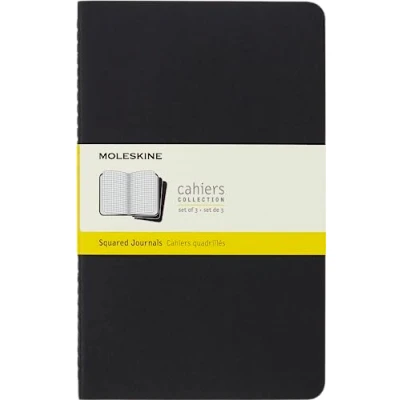 Abbildung von Moleskine Cahier S04967 Notizhefte (kariert, Large, Kartoneinband) 3 er Set schwarz, Large/A5