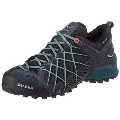 Abbildung von SALEWA, Wildfire Gore Tex Damen Zustiegsschuhe, Blau/Rot, 40.5