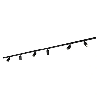Abbildung von BRILONER Schienensystem Rail Komplettset, 6x GU10 Spots schwenkbar, Einspeisung, Lichtschienensystem Decke, Strahler Schiene, Deckenlampe, Deckenleuchte, Spotlight, 2,25m, Schwarz