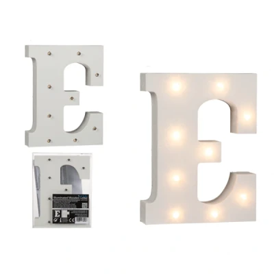 Abbildung von Beleuchteter Holz Buchstabe E, mit 9 LED, ca. 16 cm