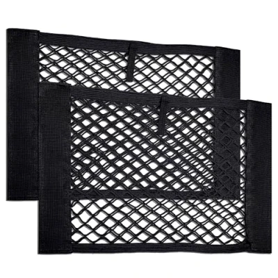 Abbildung von Vicera Kofferraum Netztasche mit Klett Organizer Netz fürs Auto zum Aufbewahren &amp; Verstauen 40x25 cm 2er Set