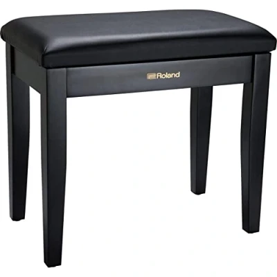 Abbildung von Roland Klavierbank in schwarzem Satin Finish mit Vinyl Sitz und Aufbewahrungsfach für Partituren RPB 100BK