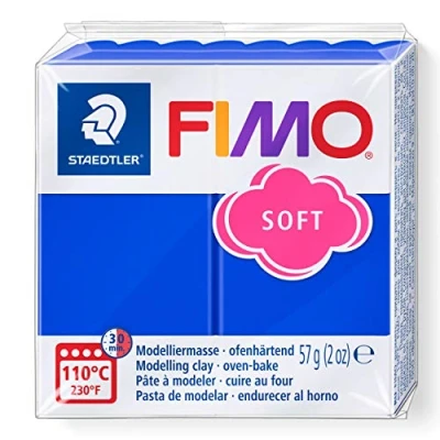 Abbildung von STAEDTLER 8020 33 Fimo Soft Normalblock, 57 g, Modelliermasse, brillantblau, 1 Packung