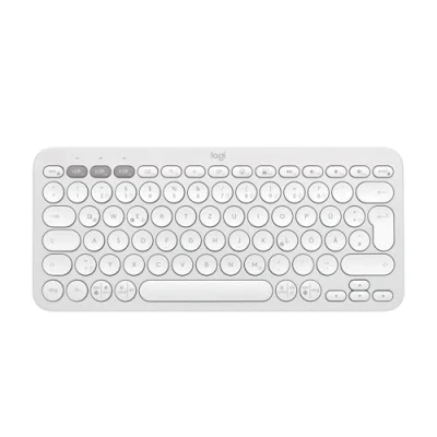 Abbildung von Logitech Pebble Keys 2 K380s, kabellose Multi Device Bluetooth Tastatur mit anpassbaren Sondertasten, schlank und mobil, Easy Switch Windows, macOS, iPadOS, Android, ChromeOS, Deutsches QWERTZ,Weiß