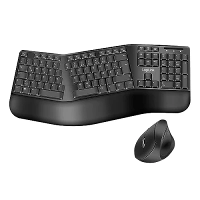 Abbildung von LogiLink Ergonomisches Funk Tastatur Maus Set mit geteilter (mit 13 Multimedia Keys)