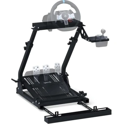 Abbildung von GT Omega Lenkradständer für Logitech G29 G923 G920 Thrustmaster T500 RS Force Feedback Gaming Lenkrad &amp; TH8A Schalthebelhalterung V1 Fanatec Clubsport PS4 Xbox PC Neigungsverstellbares Gestell