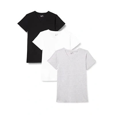 Abbildung von berydale Damen T Shirt Bd158, Weiß/Hellgrau Melange/Schwarz 3er Pack, L