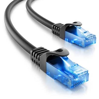 Abbildung von deleyCON 5m CAT.6 Ethernet Gigabit Lan Netzwerkkabel RJ45 CAT6 Kabel Patchkabel Kompatibel zu CAT.5 CAT.5e CAT.6a Cat.7 Schwarz