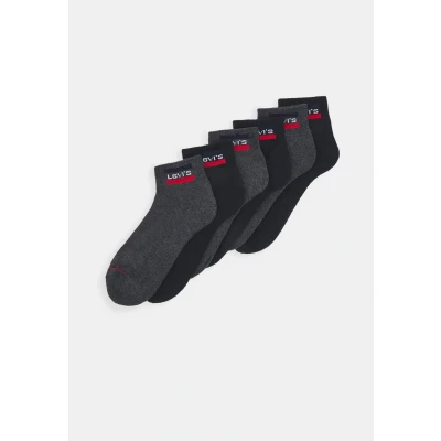 Abbildung von Levi&#039;s Levis Mid CUT ECOM 6 PACK Socken, Herren, Größe: 43 46, grey/black