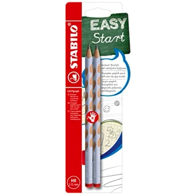 Abbildung von STABILO Ergonomischer Dreikant Bleistift für Rechtshänder EASYgraph in pastellblau 2er Pack Härtegrad HB