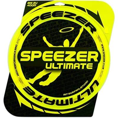 Abbildung von SPEEZER® Ultimate Frisbee Ring der neon gelbe Wurfring mit einem Durchmesser von 33cm ist das Outdoor Fun Sport Spiel für Kinder u. Erwachsene die Frisbeescheibe Einer Reichweite bis 400m