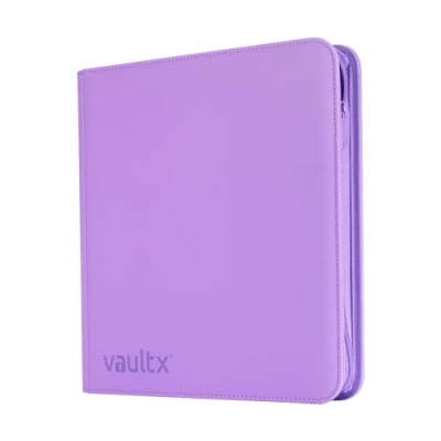 Abbildung von Vault X 12 Taschen Trading Kartenordner mit Reißverschluss, 480 Karten, Premium Exo Tec Albummaterial, 20 seitlich ladbare Seiten, Sammelordner für Sammelkartenspiele, Sportkarten, TCG (Lila)