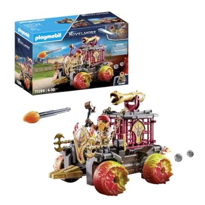 Abbildung von PLAYMOBIL Novelmore 71299 Burnham Raiders Feuerkampfwagen, feuriger Kampf zwischen Raider und Novelmore, mit Rammbock, Flammenrädern Schleudersitz, Spielzeug für Kinder ab 4 Jahren