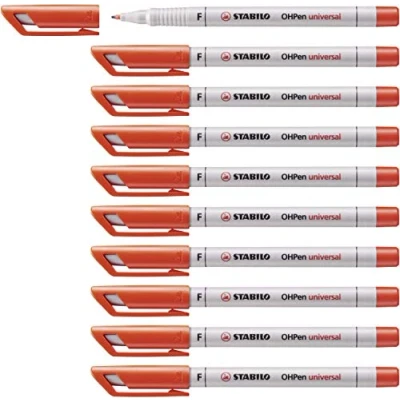 Abbildung von STABILO Folienstift OHPen universal wasserlöslich fein 10er Pack rot