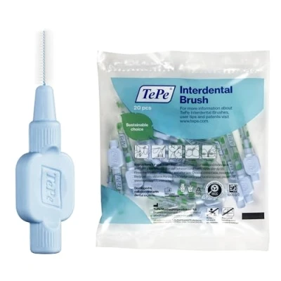 Abbildung von TePe Interdentalbürste, Extra Soft, Blau, 0,6 mm/ISO 3, 20 Stk., Plaque Entfernung, effiziente Reinigung der Zahnzwischenräume, für mittelgroße Lücken