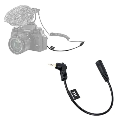 Abbildung von JJC 3,5mm Buchse auf 2,5mm Stecker Mikrofon Audio Mic Verbindungsadapterkabel für Fuji X100VI X100V X100F X100T X PRO2 T1 E3 T30II T30 T20 T10 PRO3 T100 E2S E2 E1 XF10 Kamera