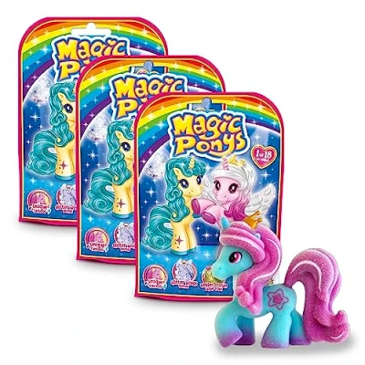 Abbildung von CRAZE Magic Ponys 3er Set 3X Figuren, Wunderschöne Spielzeug zu Sammeln, mit Tattoos &amp; Zubehör
