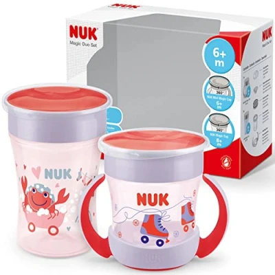 Abbildung von NUK Magic Cup &amp; Mini Trinklernbecher Duo Set auslaufsicherer 360 Trinkrand 6+ Monate auslaufsicher und BPA frei 160 ml 230 blau